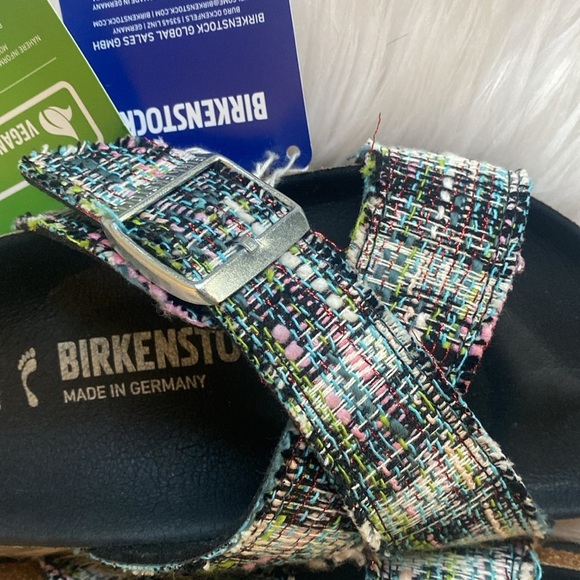 Women’s Birkenstock Siena II VEGAN Rivot logo multi tweed sandals 7 - Picture 4 of 8